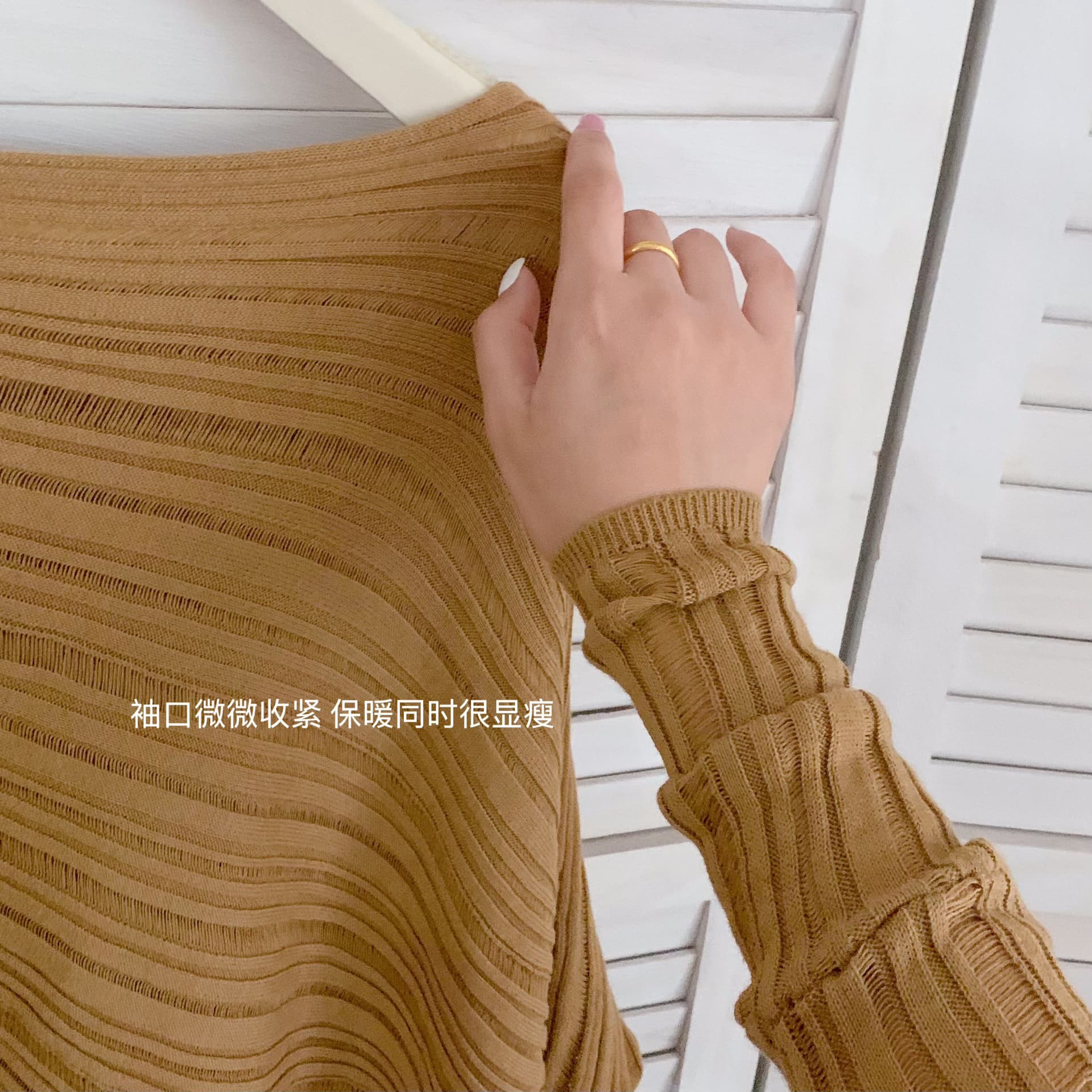 farte shop 한 부서 느긋한 비스듬한 어깨 스웨터 여자 가을 불규칙 디자인 도루 센스 루즈핏 모직물 맨위 상세 이미지 9