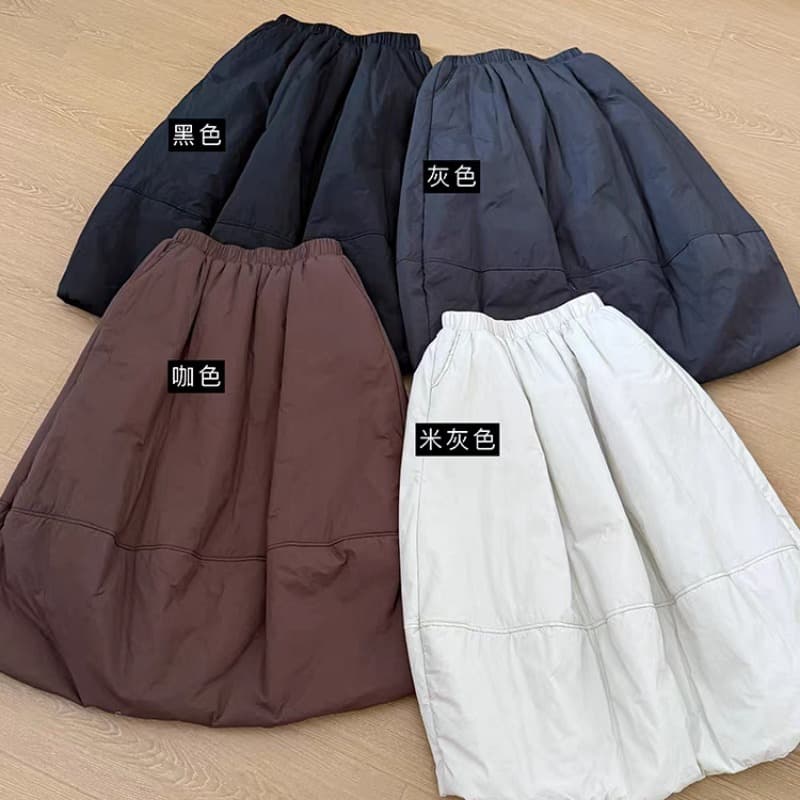 연령 감소 솜을 넣은 꽃밭 치마 2025 겨울 새로운 한국 스타일 보온 미니멀리즘 바람 다용도 반신 스커트 이미지 5