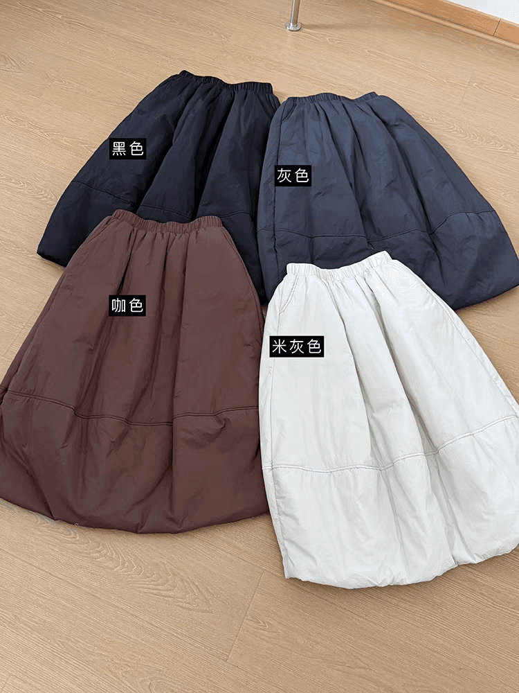 연령 감소 솜을 넣은 꽃밭 치마 2025 겨울 새로운 한국 스타일 보온 미니멀리즘 바람 다용도 반신 스커트 상세 이미지 34