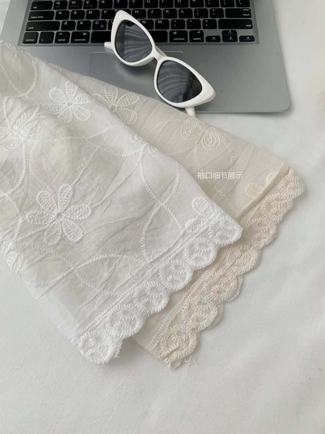 한 부서 무거운 작업 레이스 자수 후드 자외선 차단 여성 셔츠 여름 얇은 스타일 루즈핏 통기성 에어컨 셔츠 맨위 블라우스 상세 이미지 3