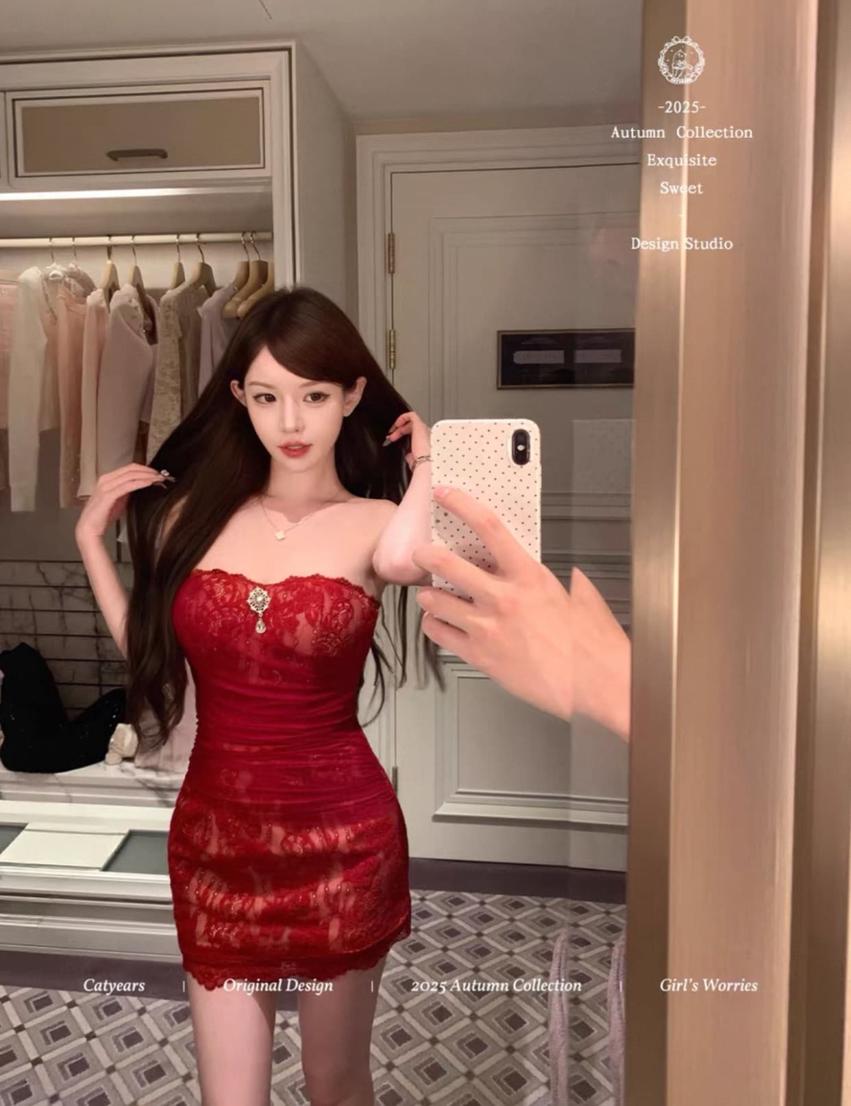catyears 고양이 년 사랑 환타지 롱 코트 크리스마스 테마 치마 레트로 레이스 타이트 스커트 끌기 꼬리 상세 이미지 5