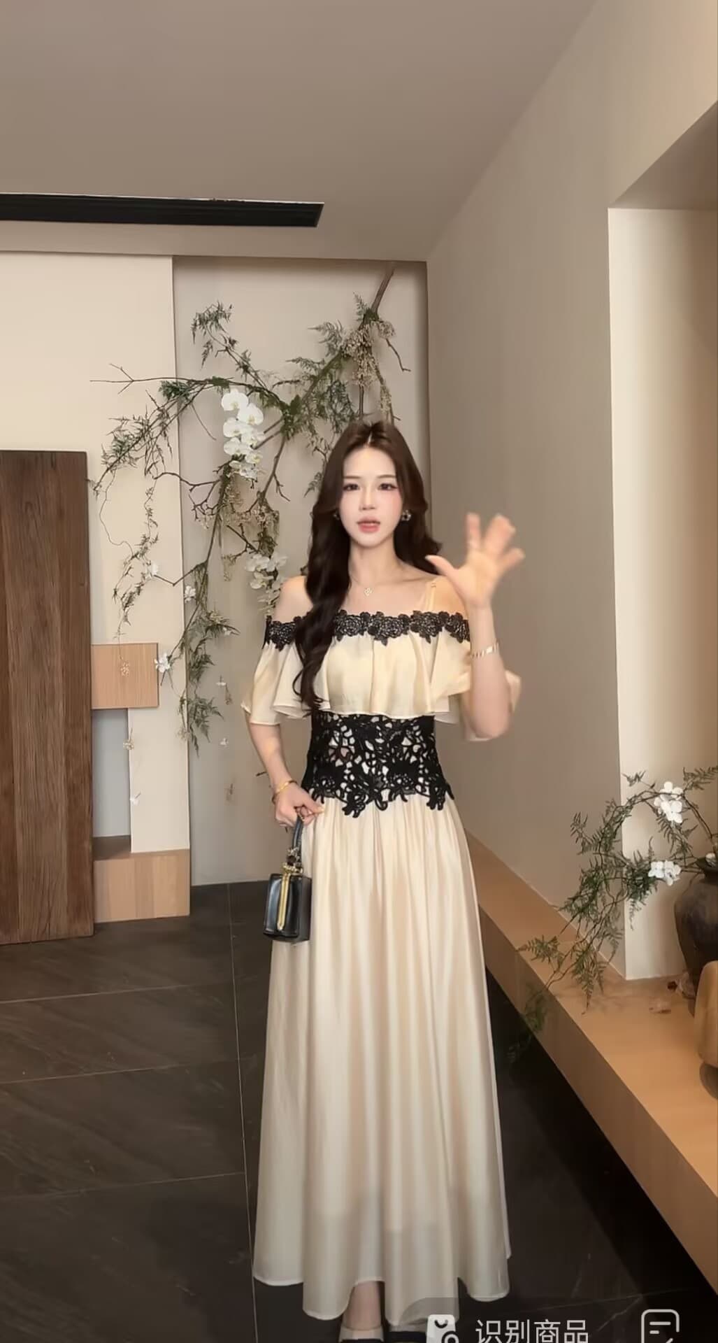 무쯔리 목자이 ~ 중 리 옛날 판화 빛 요리 한 디자인 센스 오프숄더 허리 수축 슬립 도루 센스 반신 치마 세트 상세 이미지 7