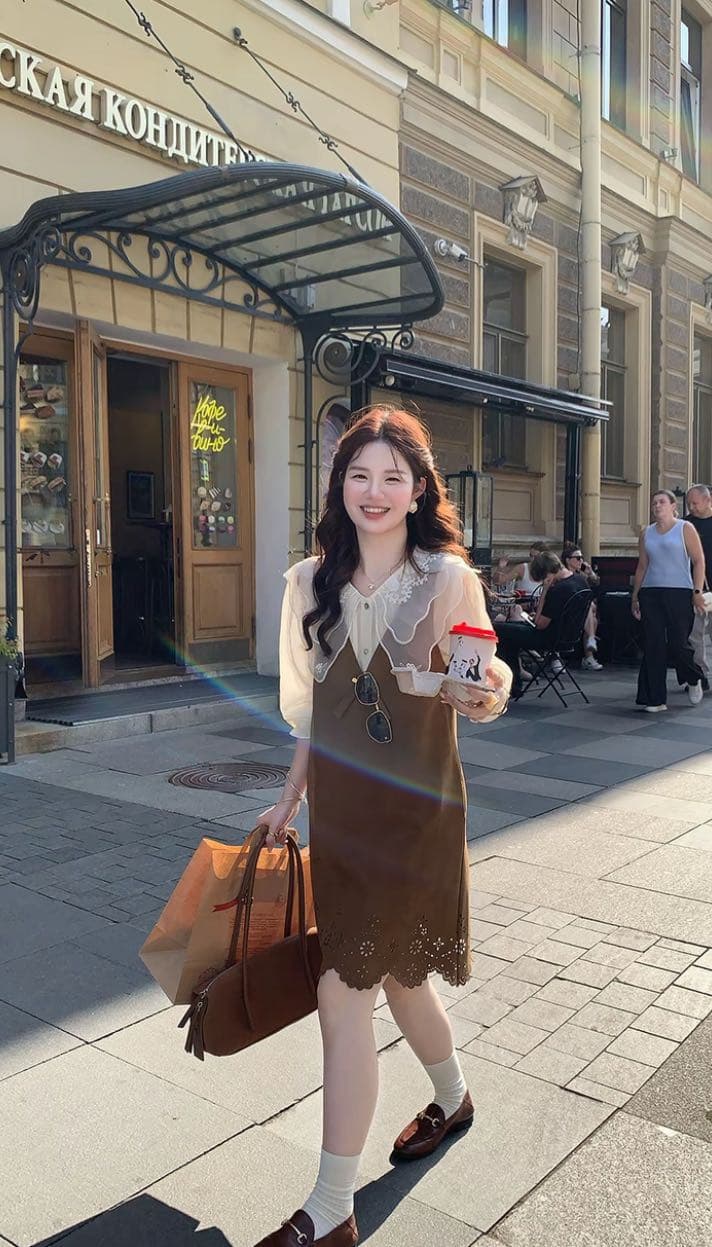 화재 화재 해시계 유토피아 한 부서 홀로우 아웃 스웨이드 원단 조끼 원피스 l45707hh63 상세 이미지 1