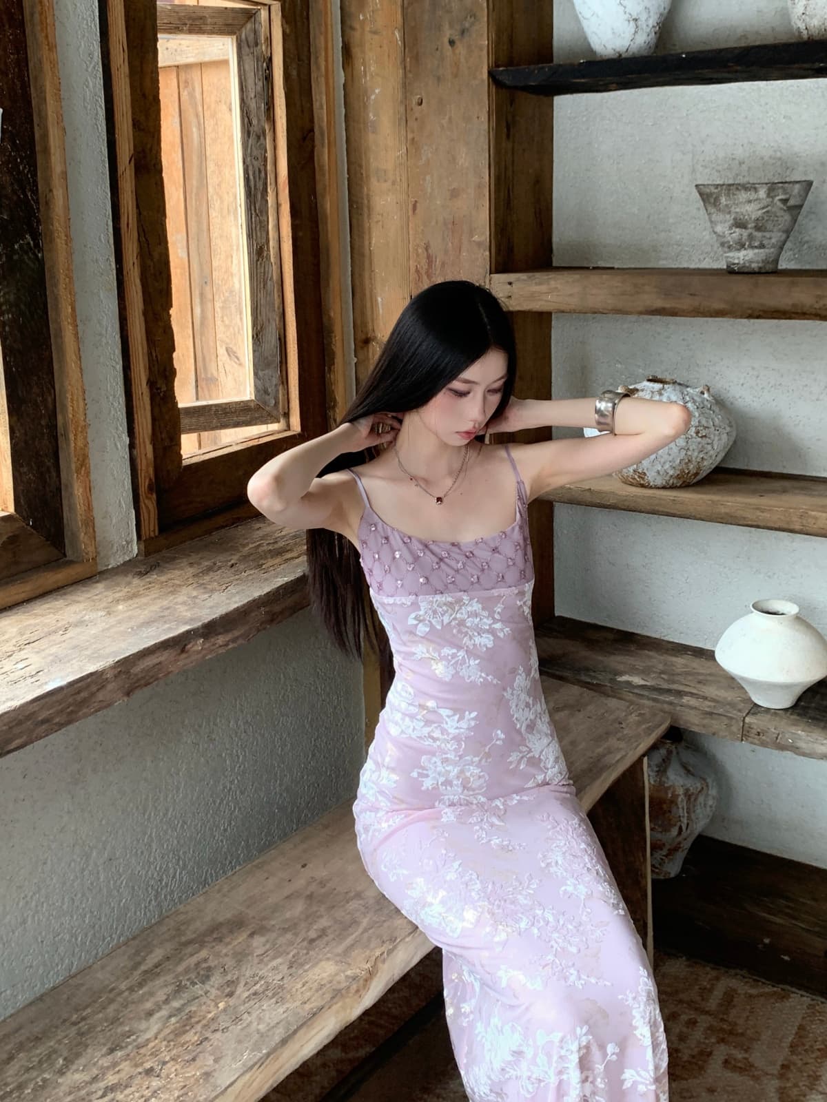 롱 코트 허리 수축 한 마디 슬립 여성 드레스 여름 몸매 가꾸기 치마 상세 이미지 8