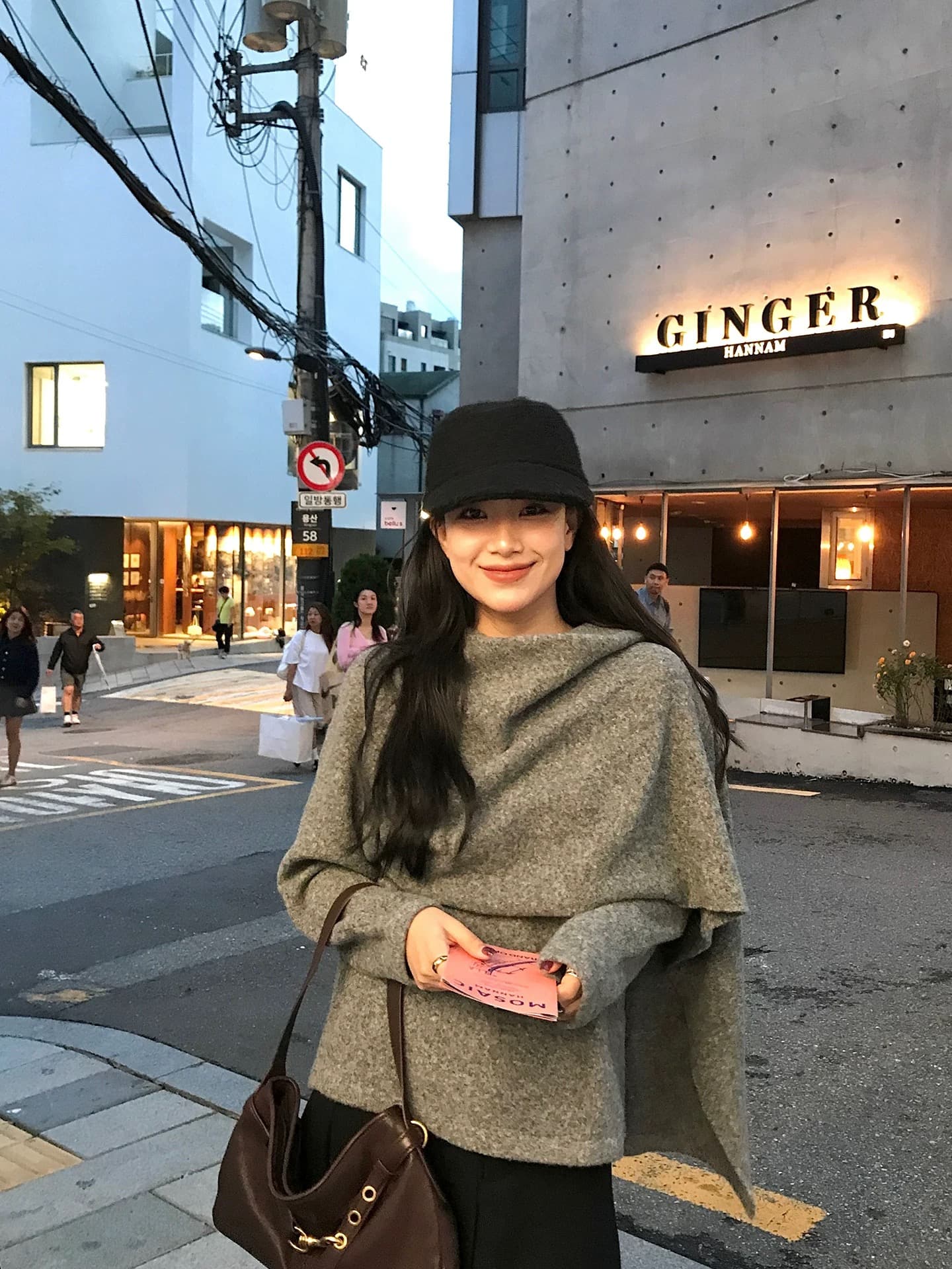 양모 숄 페이크 레이어드 스웨터 여자 작은 대중 라운드 넥 루즈핏 겨울 맨위 상세 이미지 2