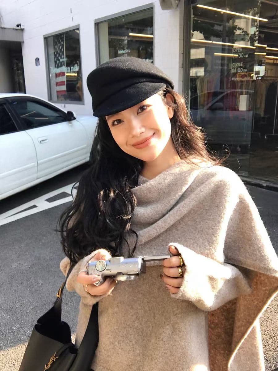 양모 숄 페이크 레이어드 스웨터 여자 작은 대중 라운드 넥 루즈핏 겨울 맨위 상세 이미지 9