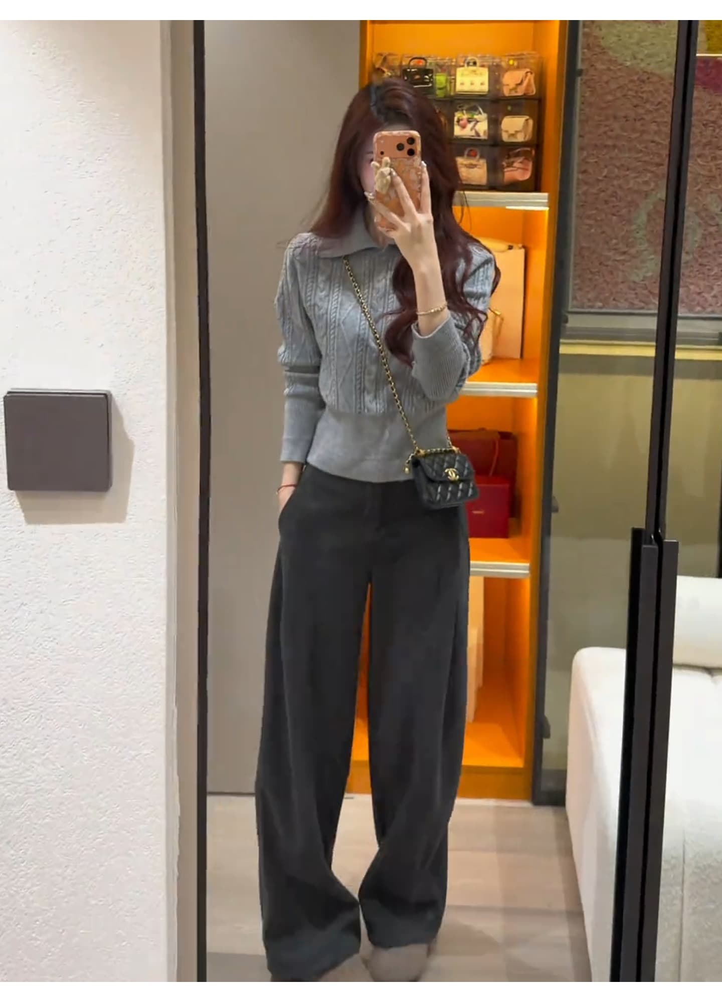 프랑스식 polo 폴로 칼라 풀오버 꽈배기 만나는 스웨터 여자 가을 겨울철 느긋한 바람 허리 수축 인사이드 가져 가라. 니트 스웨터 맨위 상세 이미지 2