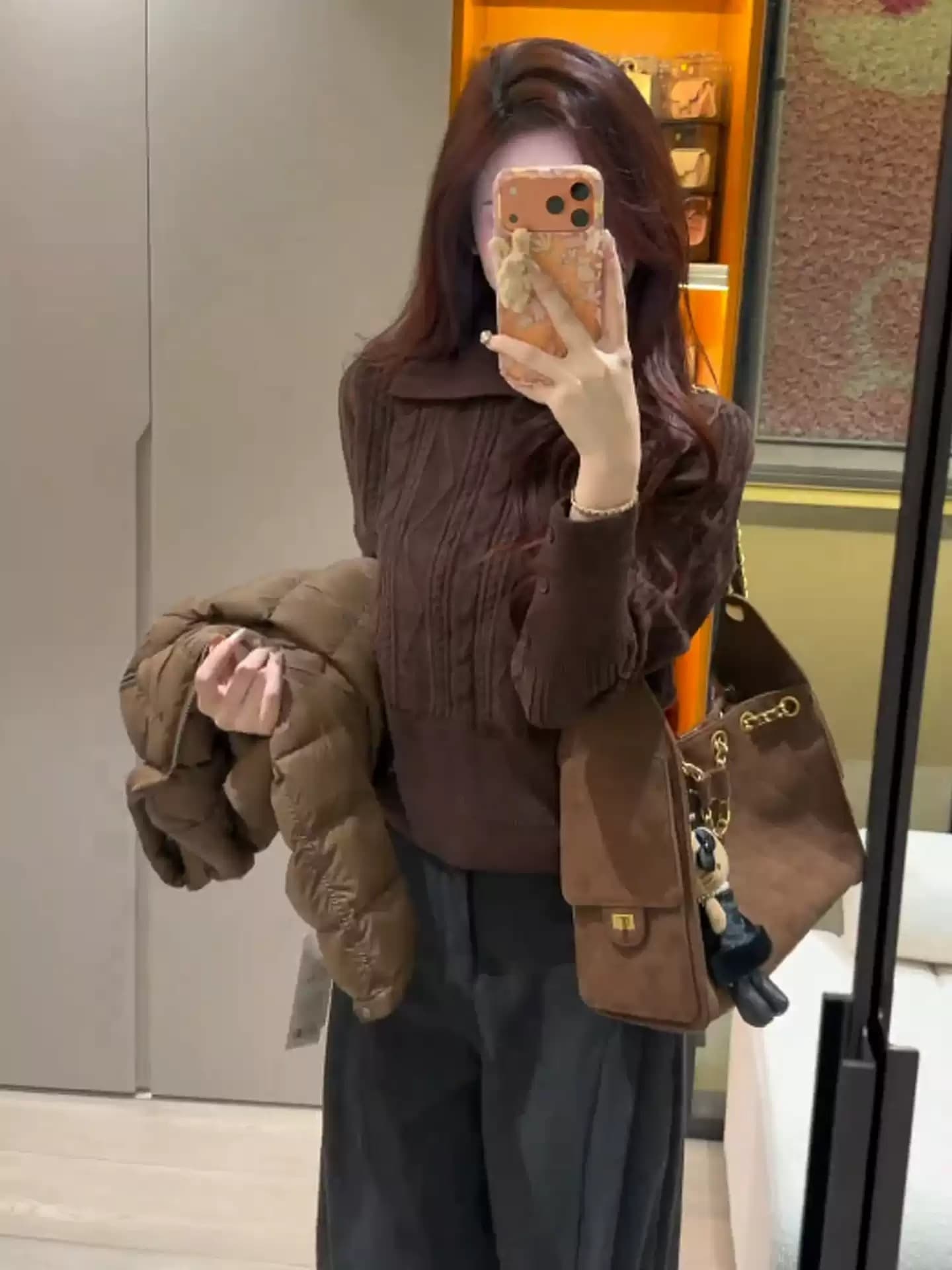 프랑스식 polo 폴로 칼라 풀오버 꽈배기 만나는 스웨터 여자 가을 겨울철 느긋한 바람 허리 수축 인사이드 가져 가라. 니트 스웨터 맨위 상세 이미지 4