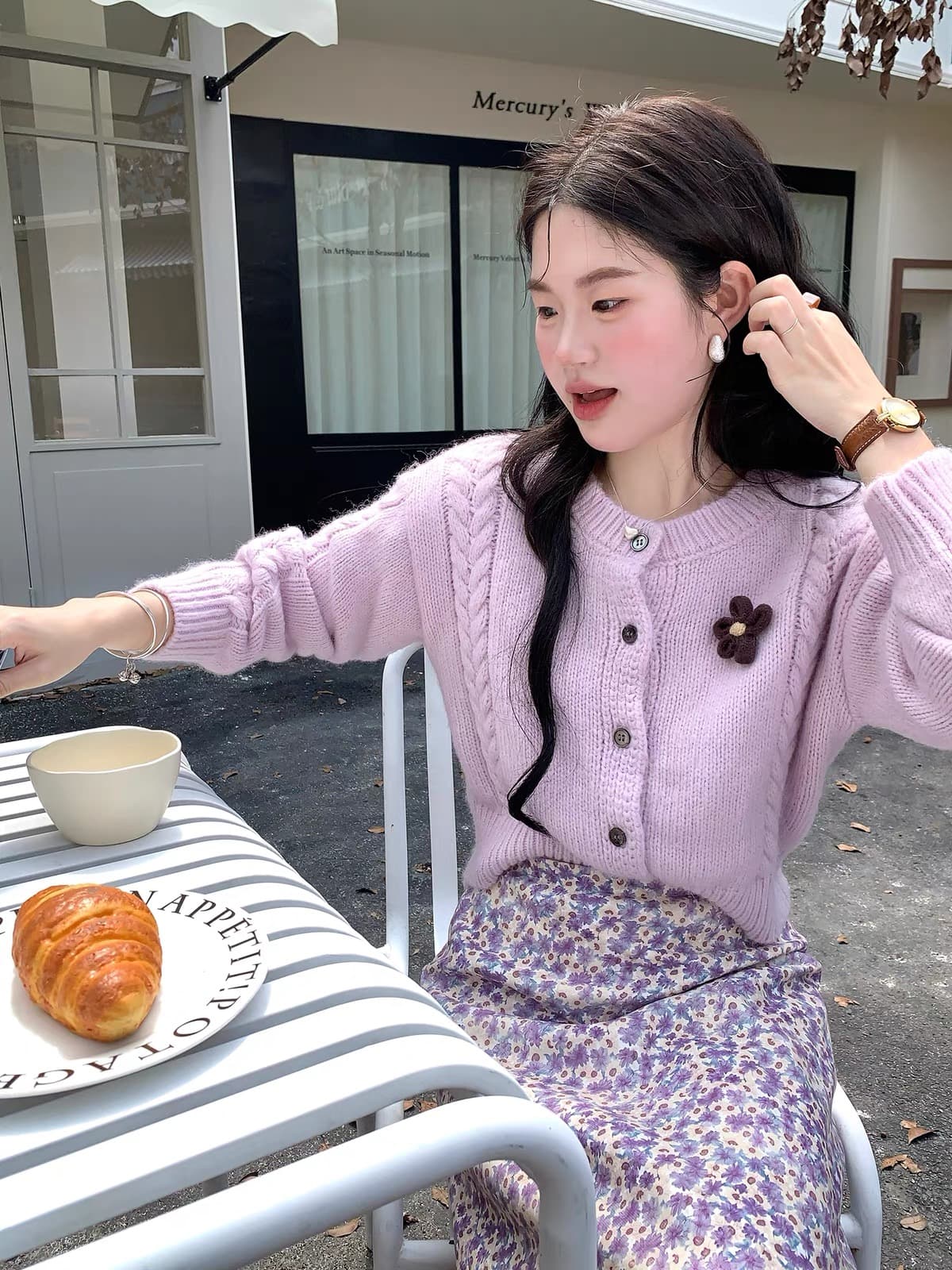 판매 부드러운 한 부서 부드러운 바람 니트 스웨터 여성 오픈 가디건 두꺼운 선 쇼트 스타일 스웨터 겨울 스웨터 상세 이미지 4