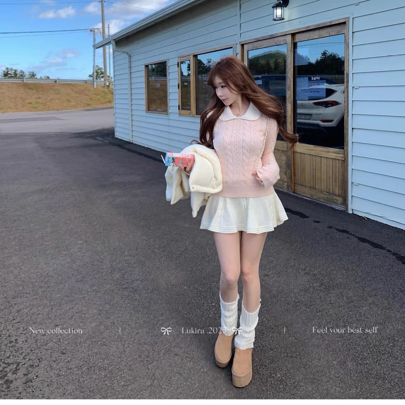 겨울 일본인과 미국인 나이 핑크색 베이비 칼라 꽈배기 스웨터 니트 스웨터 여성 가을 겨울 인사이드 가져 가라. 몸매 가꾸기 맨위 이미지 5