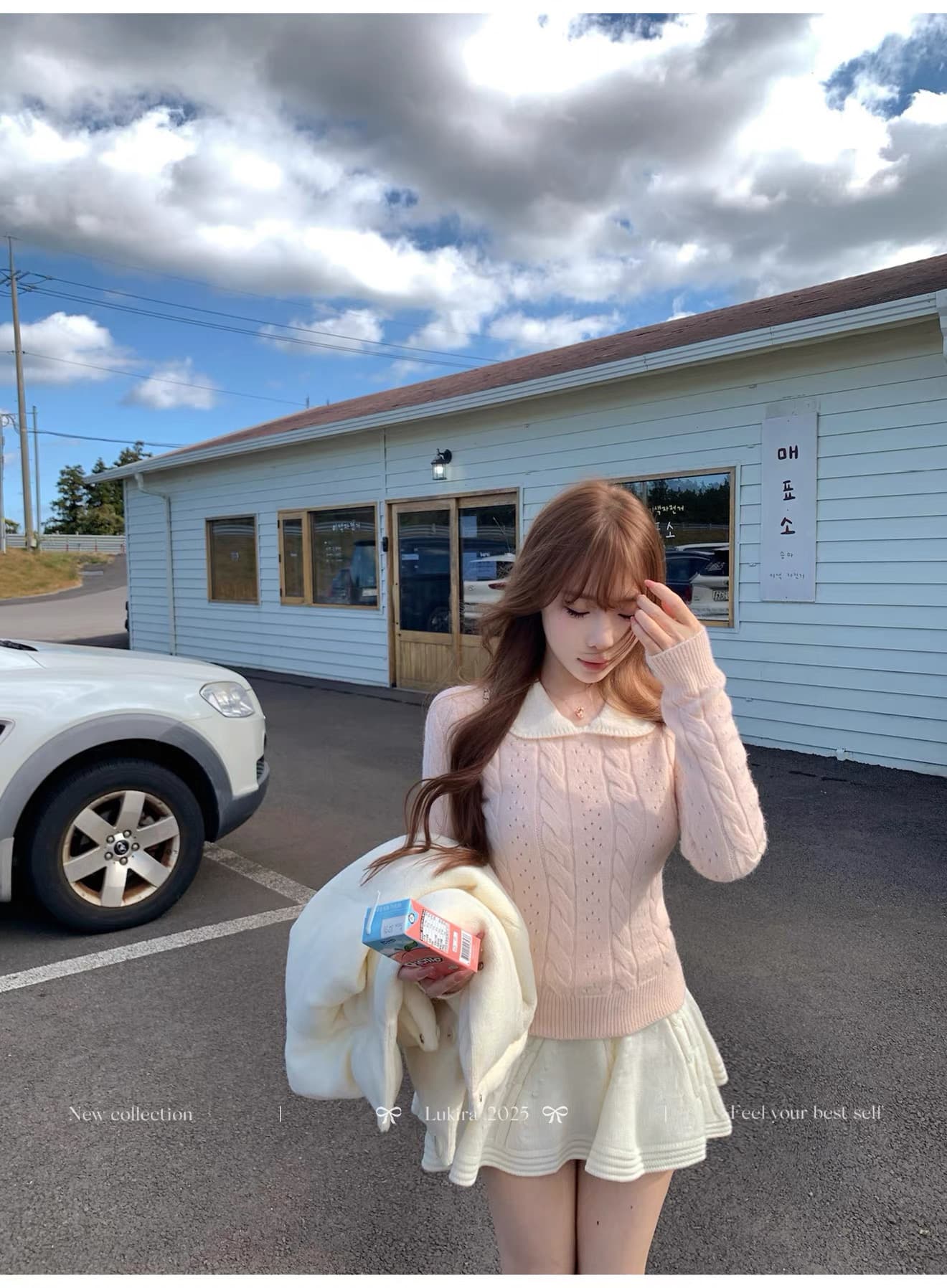 겨울 일본인과 미국인 나이 핑크색 베이비 칼라 꽈배기 스웨터 니트 스웨터 여성 가을 겨울 인사이드 가져 가라. 몸매 가꾸기 맨위 상세 이미지 2