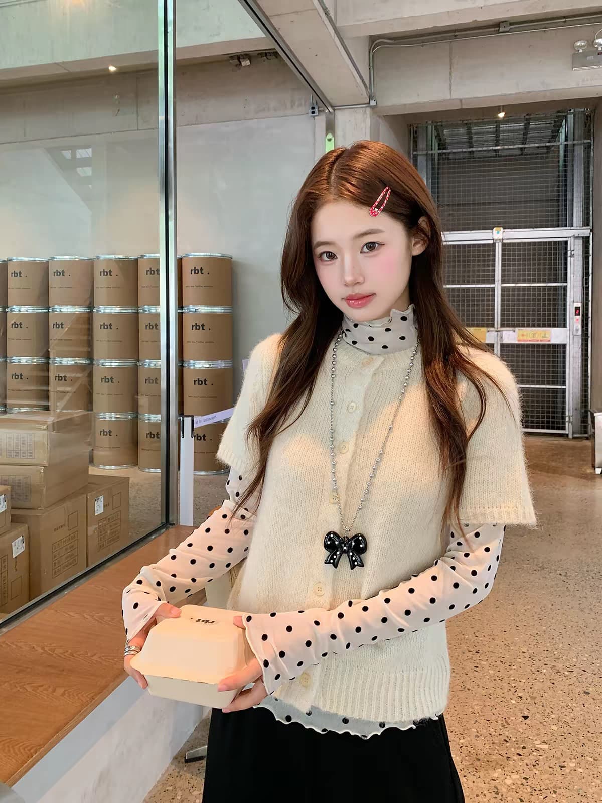 작은 요정 니켈 어린이 화이트 부드러운 니트 스웨터 여성 가을 자이언트 잘 생긴 스택 착용 재킷 모직물 베스트 아름다운 작은 맨위 상세 이미지 3