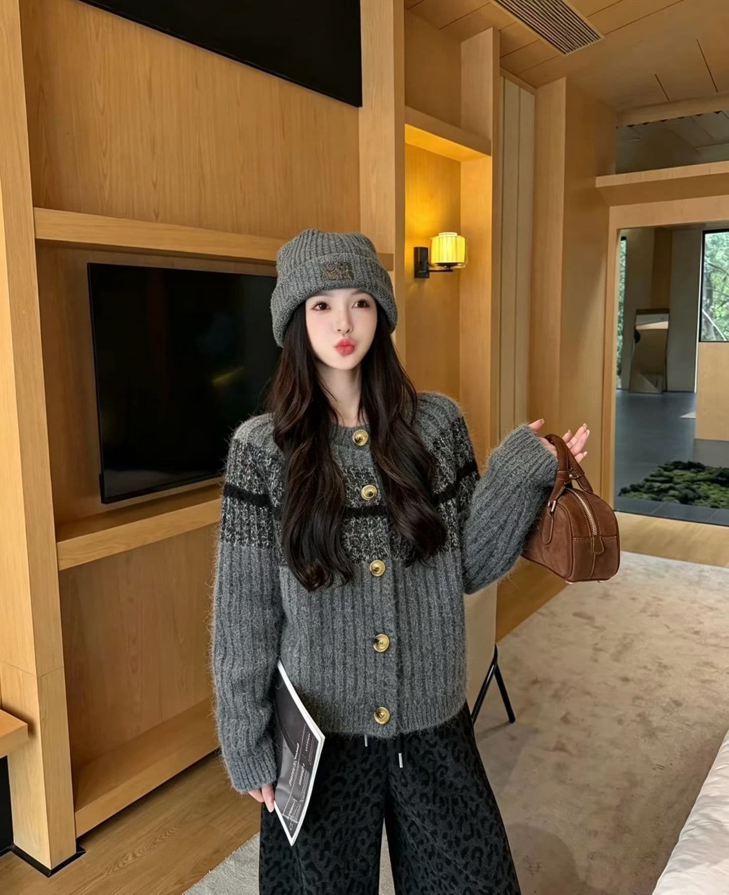 가을 겨울 한국 니트 오픈 가디건 슈퍼 두꺼운 양 낙타 털 니트 오픈 가디건 여성 인사이드 가져 가라. 스웨터 코트 겨울 맨위 상세 이미지 5