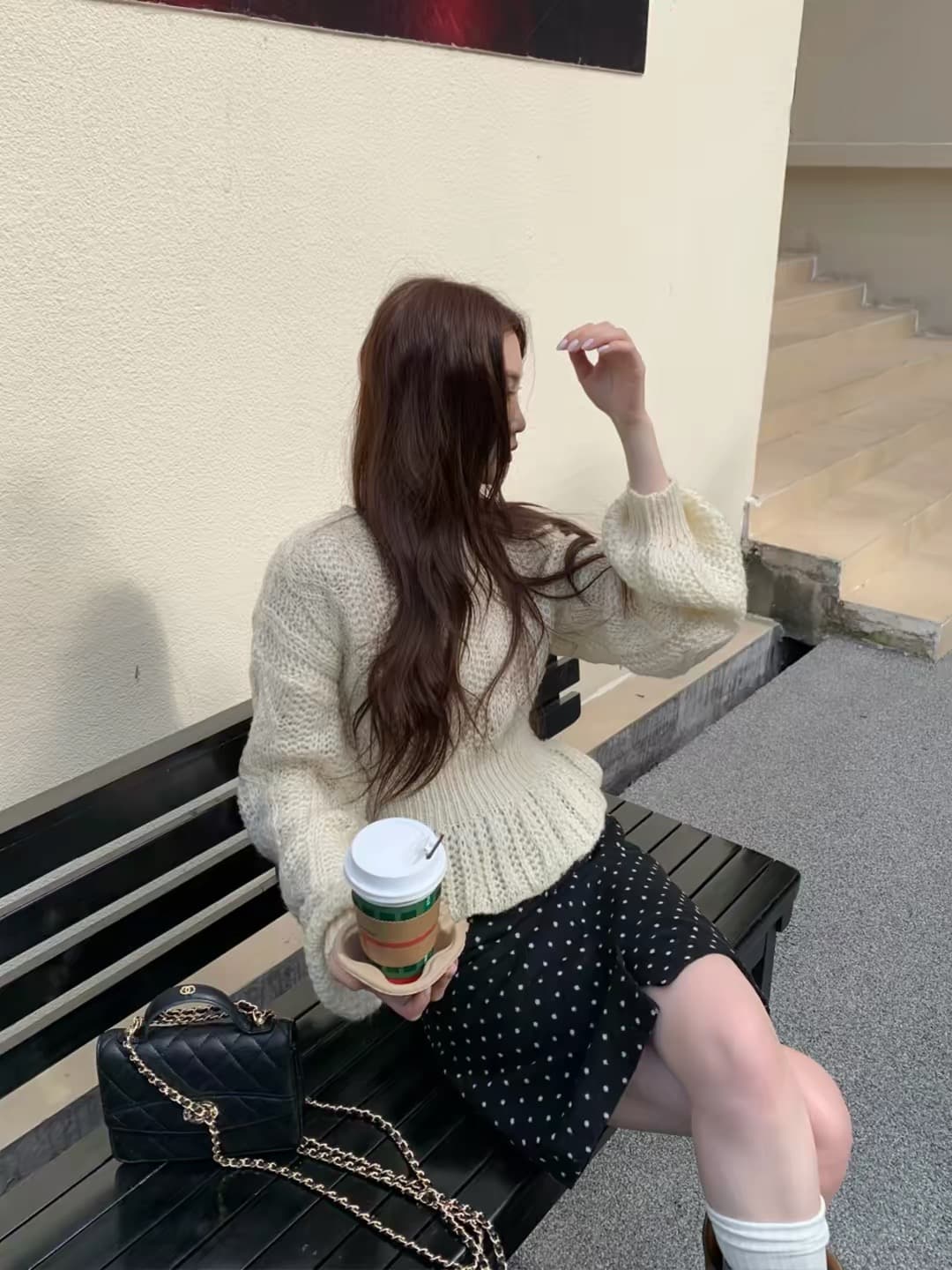 한 부서 디자인 센스 허리 수축 슬림해 보이는 벌룬 소매 스웨터 ins 다용도 상세 이미지 4