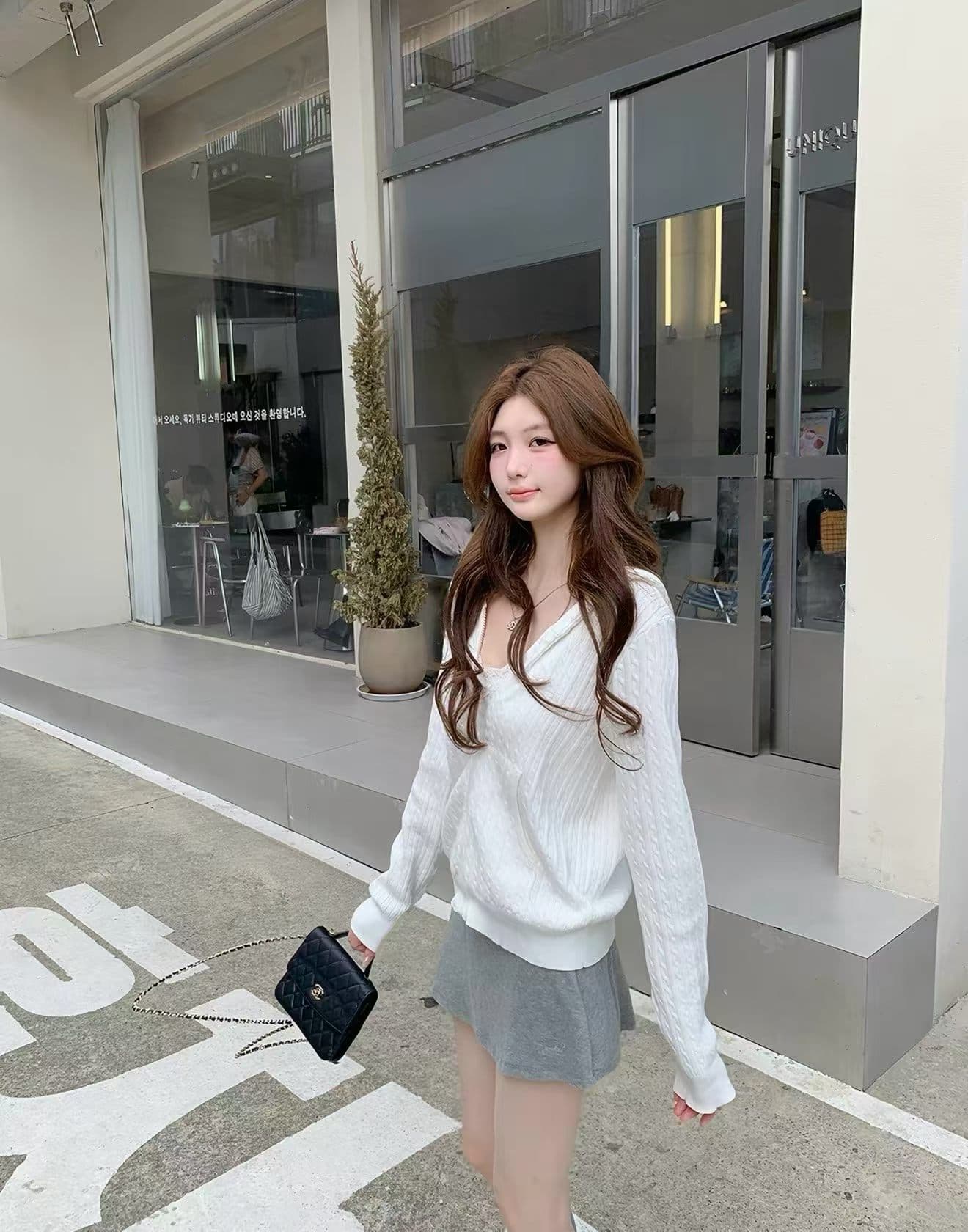 후드 꽈배기 모직물 오픈 가디건 여성 조기 가을 루즈핏 지퍼 스웨터 코트 상세 이미지 11