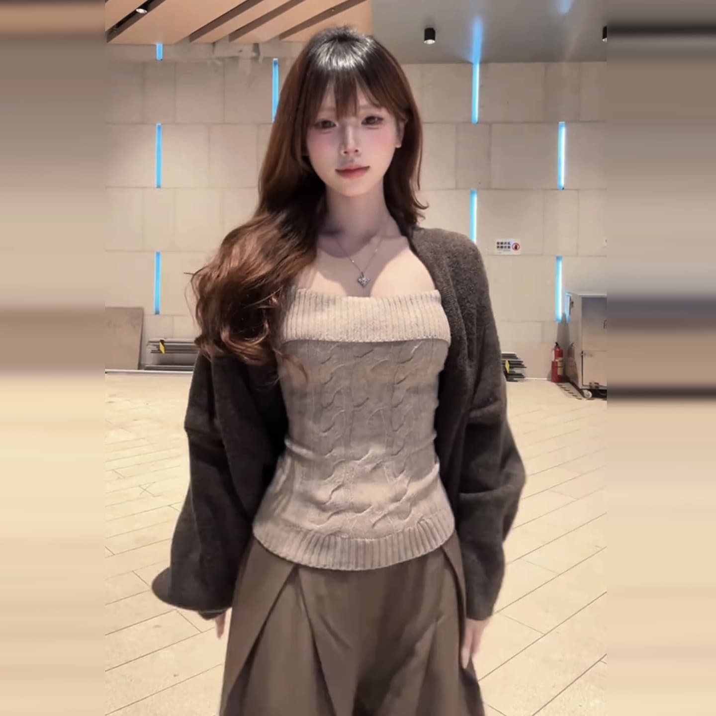 느긋한 고급 센스 스웨터 세트 여성 2026 새로운 한 부서 서리가 내린 투피스 세트 니트 스웨터 맨위 이미지 2