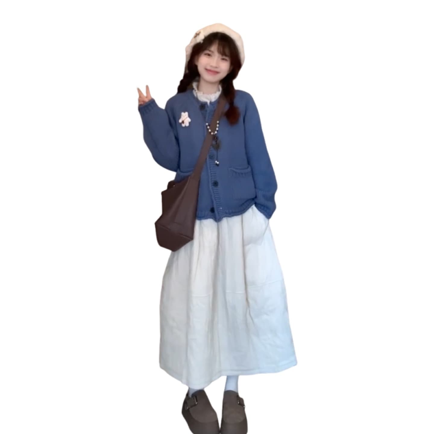 한 부서 레트로 고급 센스 두꺼운 로드 바늘 미니멀리즘 루즈핏 가을 겨울 부드러운 찹쌀 두꺼운 니트 스웨터 여성 스웨터 카디건 코트 이미지 5