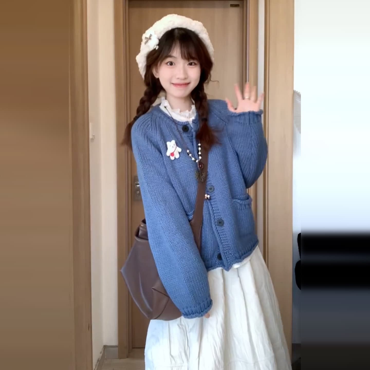 한 부서 레트로 고급 센스 두꺼운 로드 바늘 미니멀리즘 루즈핏 가을 겨울 부드러운 찹쌀 두꺼운 니트 스웨터 여성 스웨터 카디건 코트 상세 이미지 3