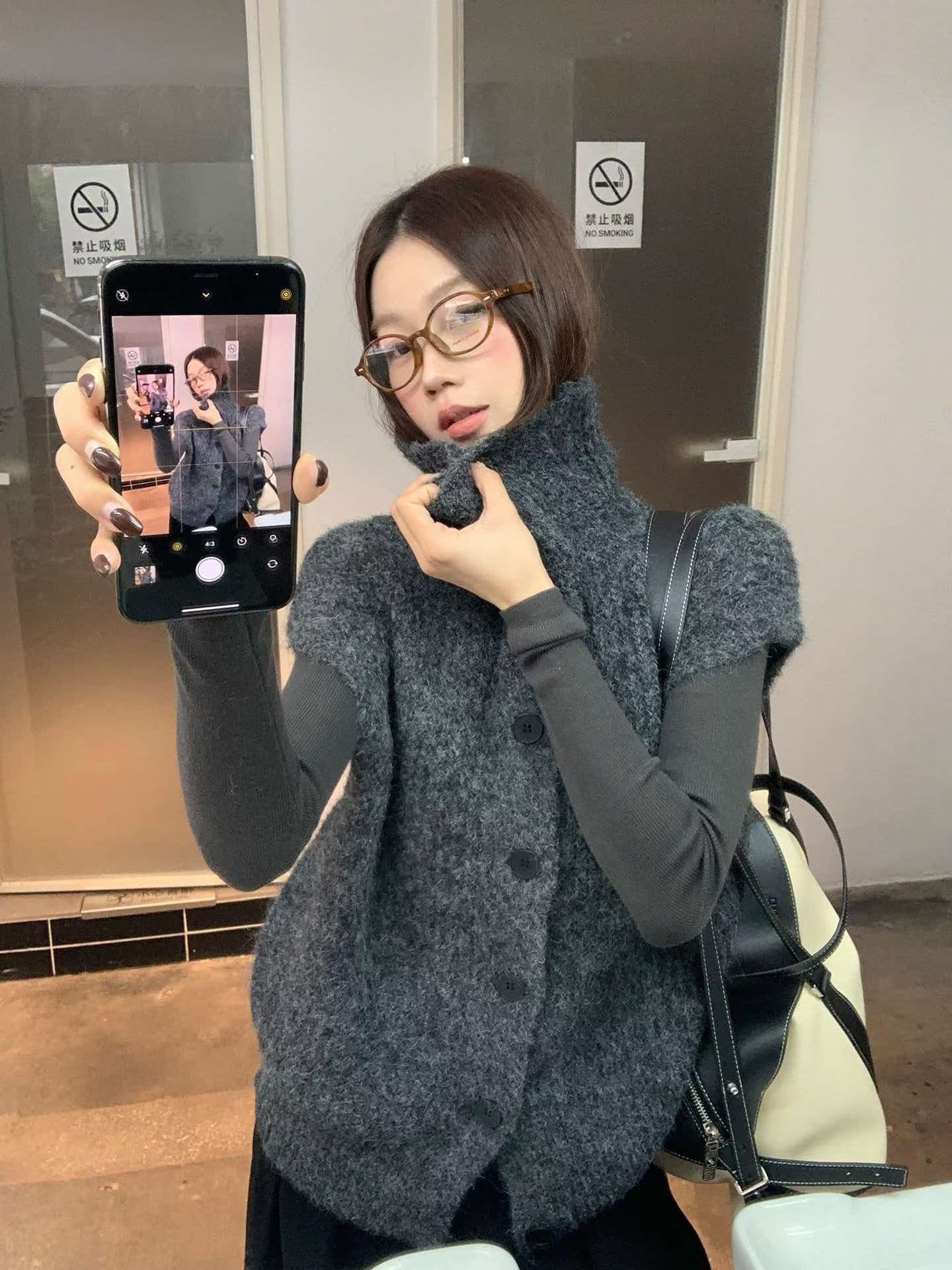 레드 맨 파빌리온 니트 베스트 여자 2026 새로운 머저리 올해 인기 폭발 터틀넥 보온 외출용 조끼 조끼 상세 이미지 2