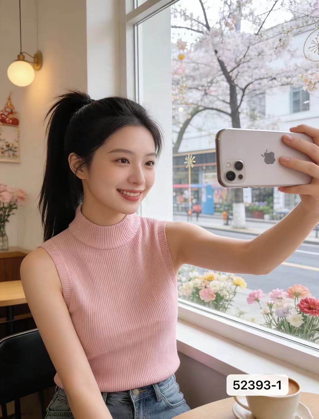 품격 연령 감소 반하이넥 부드러운 찹쌀 단색 슬림해 보이는 풀오버 조끼 이미지 2