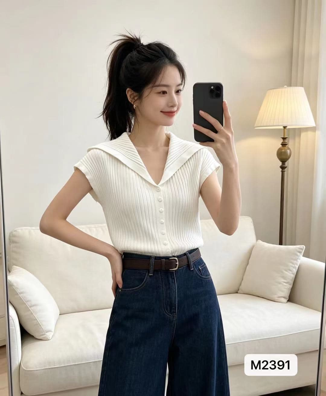 정가 패션 미니멀리즘 해군 칼라 단색 구덩이 기사 슬림해 보이는 반팔 오픈 가디건 상세 이미지 1
