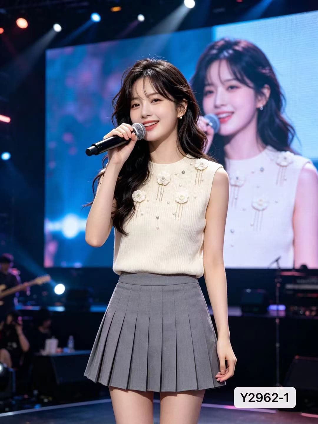 정가 패션 나만의 것을 가져와 라. 칼라 단색 3 차원 꽃 술 비즈 박기 풀오버 조끼 이미지 2
