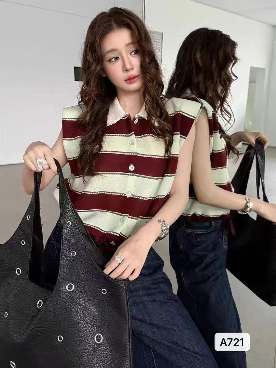 정가 고유 한 아름다운 폴로 칼라 물결무늬 자수 펌프 로프 디자인 조끼 오픈 가디건