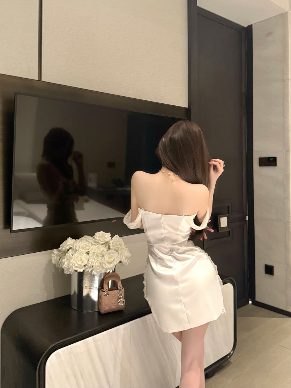 실사 새로운 천 골드 명문 여성 바람 무거운 작업 스팽글 레이스 고급 센스 몸매 가꾸기 예복 드레스 상세 이미지 9