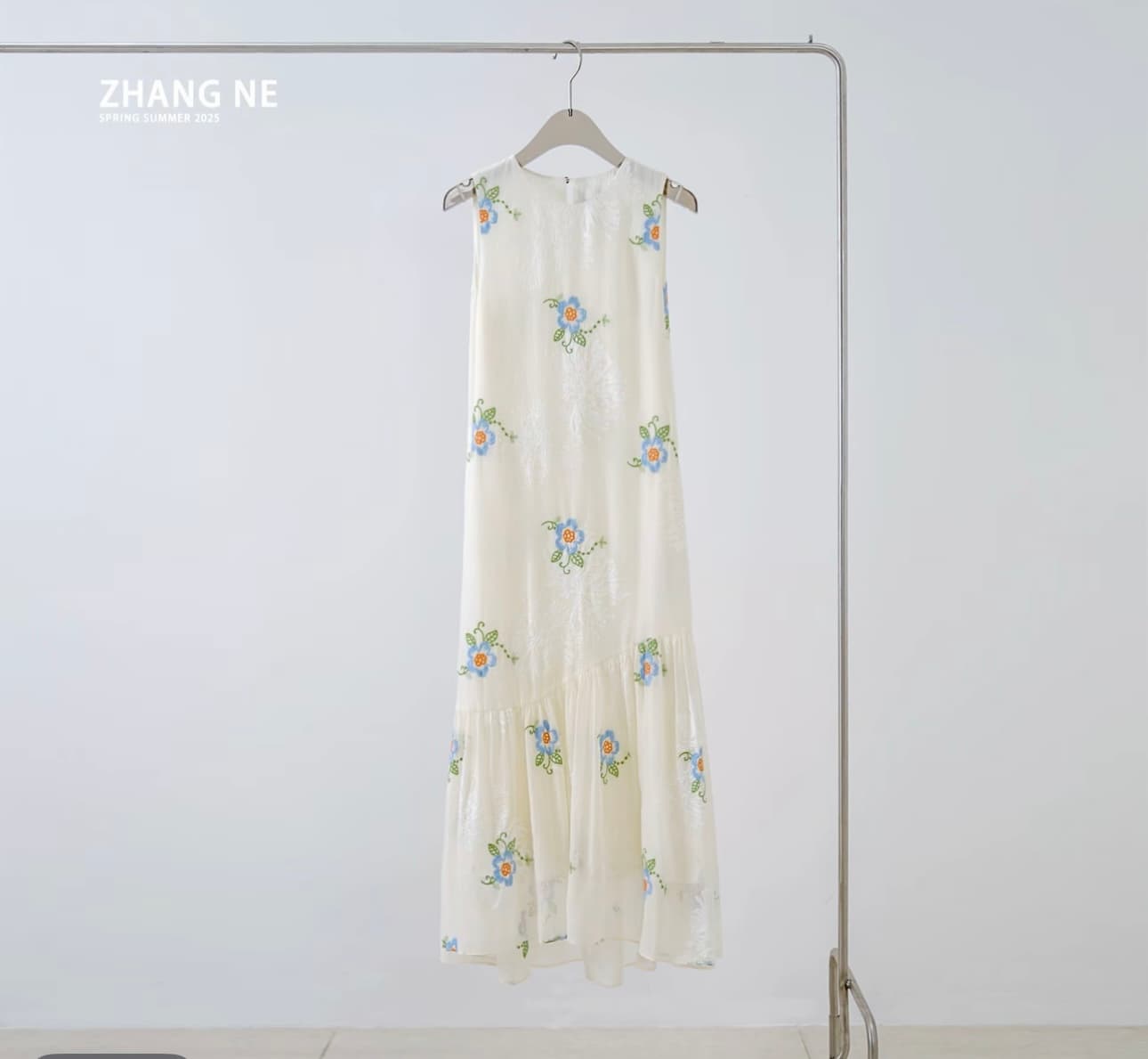 zhang ne 봄 여름 새로운 여의 실 무거운 작업 자수 드레스 이미지 3