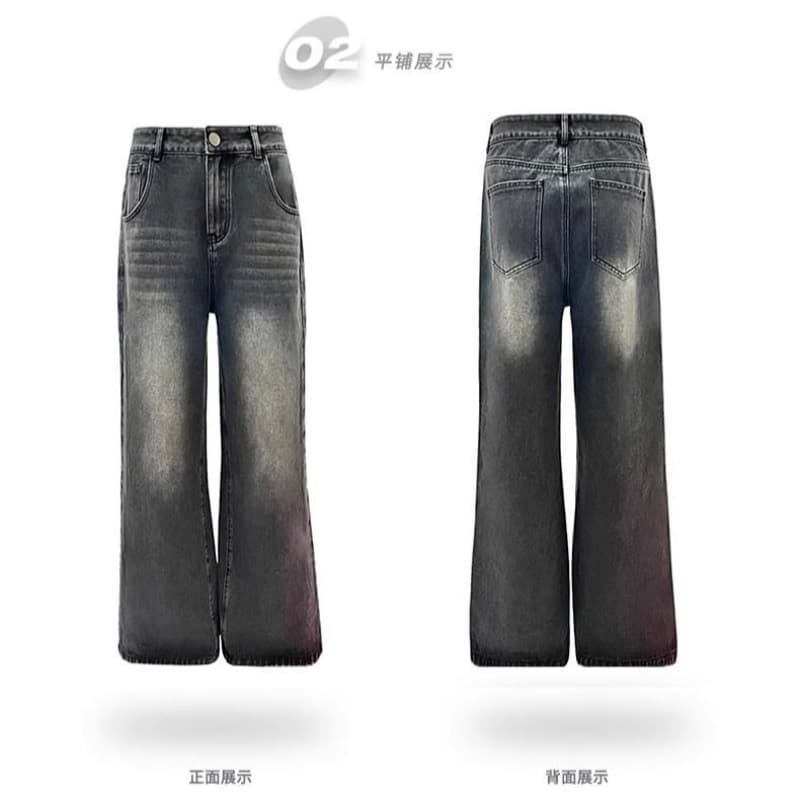 2026 여름 새로운 블랙 회색 스트레이트 슬림해 보이는 넓은 다리 청바지 여성 루즈핏 바닥 청소 아메리칸 하이웨이스트 롱 바지 상세 이미지 14