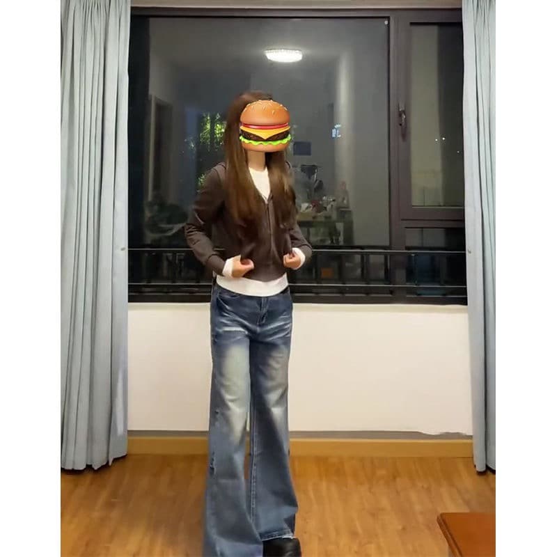 한국 패션 다용도 워싱 연삭 화이트 청바지 여성 가을 디자인 센스 작은 대중 고양이 반드시 표지 발 바지 부츠컷 긴 바지 상세 이미지 8