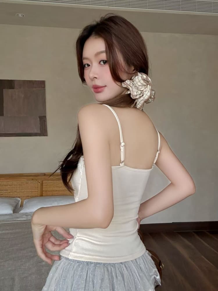 실사 정가 감소되지 않음 가을 겨울 새로운 프랑스식 심장 기계 슬림해 보이는 연삭 털 보온 조끼 레이스 조각 만나는 맨위 상세 이미지 16
