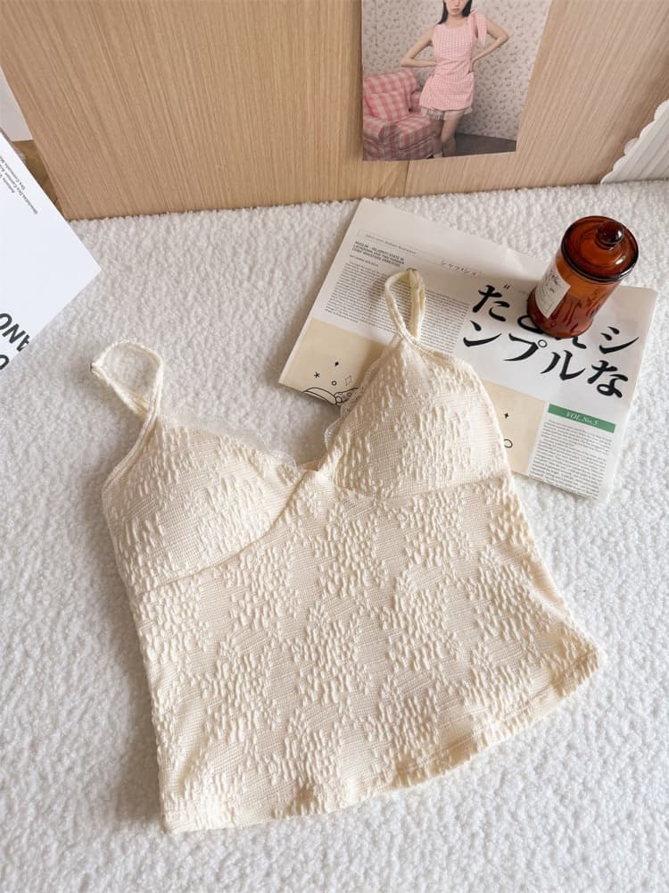 실사 정가 감소되지 않음 V넥 레이스 작은 슬링 조끼 여성 아름다움 뒤로 브래지어 하나 벨트 가슴 패드 외출용 맨위 상세 이미지 25