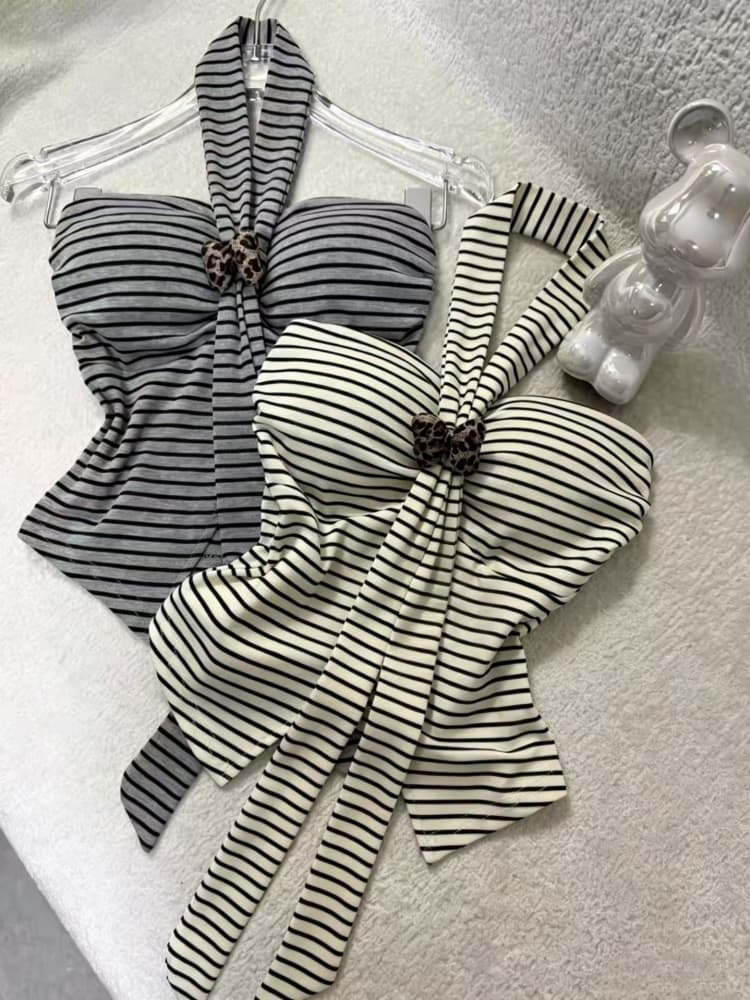 실사 정가 감소되지 않음 여름 26 년 새로운 여성 달콤한 매운맛 슬림해 보이는 행침 목 스트라이프 튜브탑 조끼 맨위 상세 이미지 13