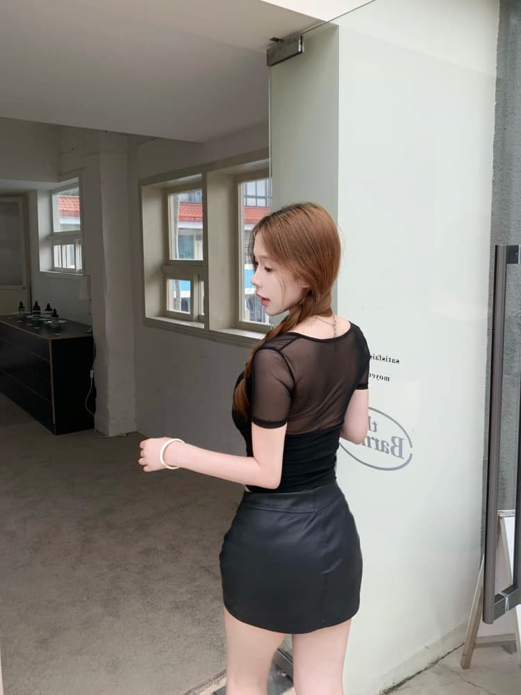 실사 정가 감소되지 않음 비싼 가스 센스 로얄 자매 착용 가져 가라. 새로운 금속 버클 망사 패치워크 허리 수축 슬림해 보이는 맨위 상세 이미지 2