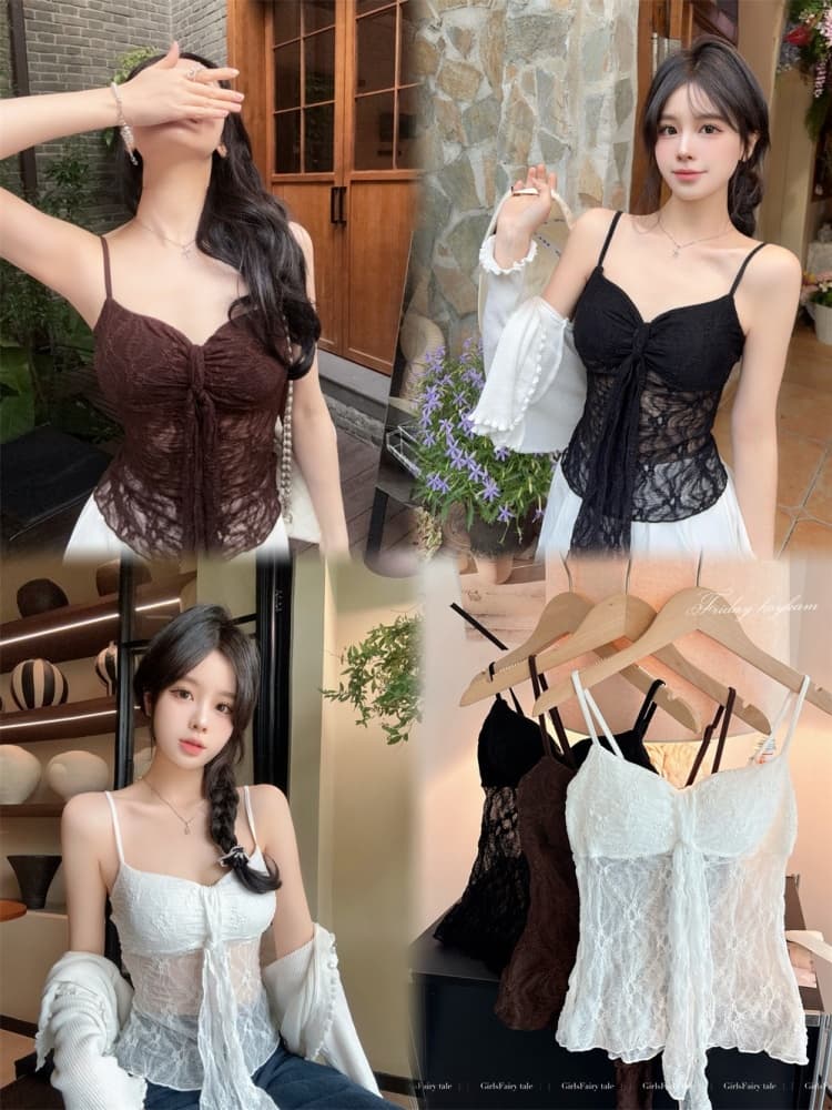 실사 정가 감소되지 않음 달콤함 레이스 마이크로 ~을 통해 섹시한 아름다움 뒤로 캐미솔 몸매 가꾸기 다용도 짧은 맨위 상세 이미지 2