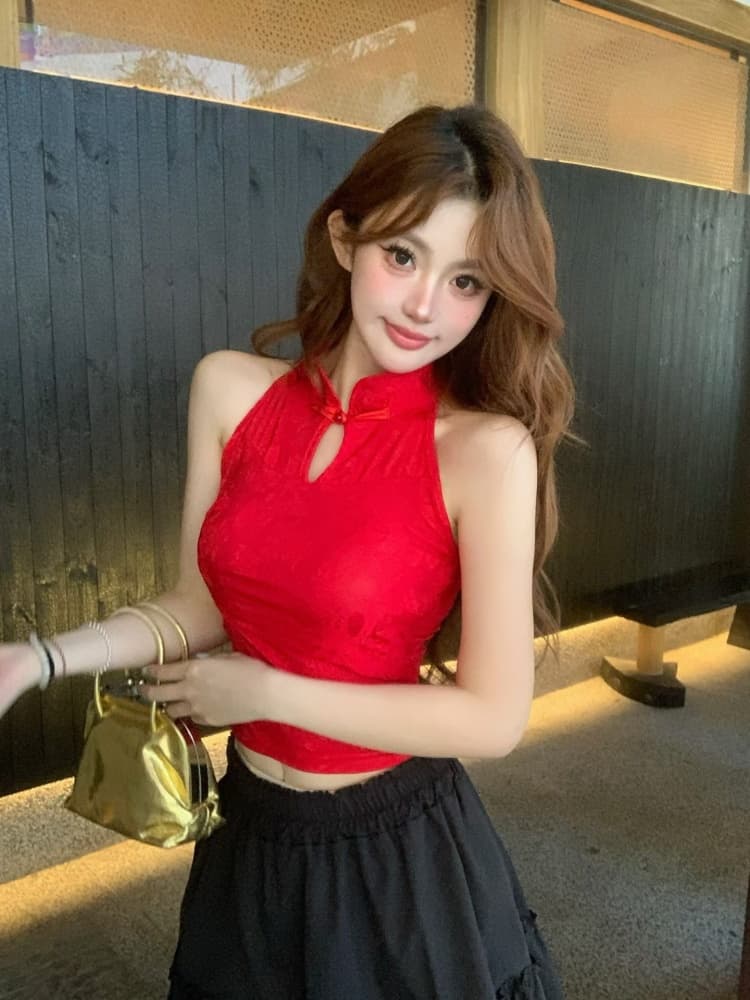 실사 정가 감소되지 않음 중식 행침 목 조끼 벨트 가슴 패드 몸매 가꾸기 외출용 디자인 센스 아름다움 뒤로 섹시함 핫걸 트렌디 상세 이미지 1