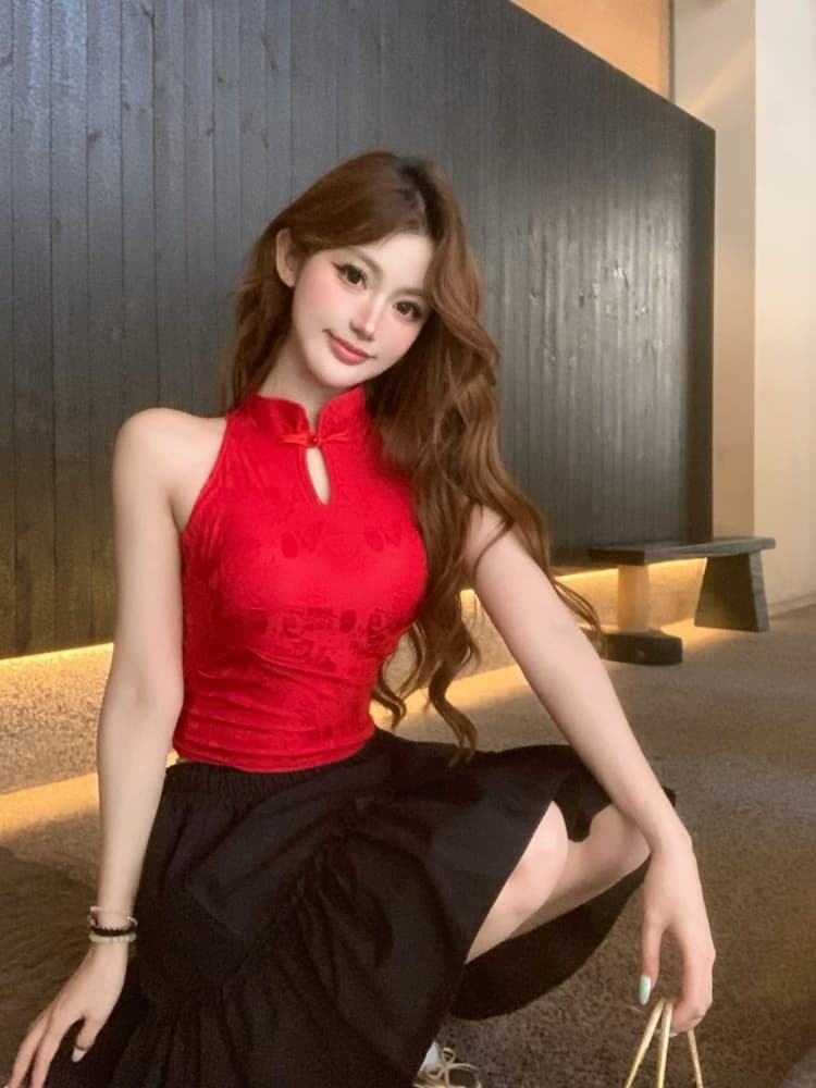 실사 정가 감소되지 않음 중식 행침 목 조끼 벨트 가슴 패드 몸매 가꾸기 외출용 디자인 센스 아름다움 뒤로 섹시함 핫걸 트렌디 상세 이미지 5