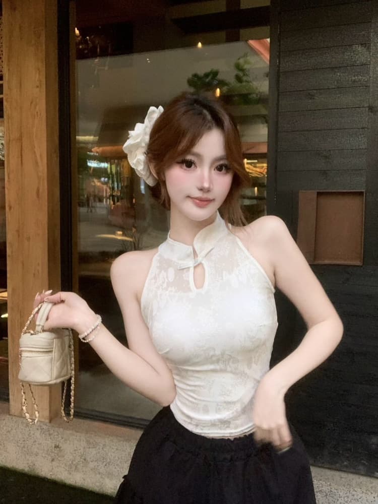 실사 정가 감소되지 않음 중식 행침 목 조끼 벨트 가슴 패드 몸매 가꾸기 외출용 디자인 센스 아름다움 뒤로 섹시함 핫걸 트렌디 상세 이미지 8