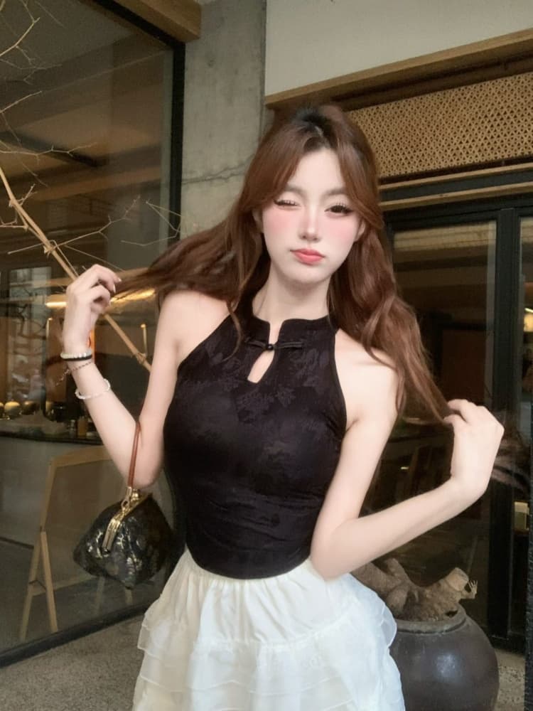 실사 정가 감소되지 않음 중식 행침 목 조끼 벨트 가슴 패드 몸매 가꾸기 외출용 디자인 센스 아름다움 뒤로 섹시함 핫걸 트렌디 상세 이미지 13
