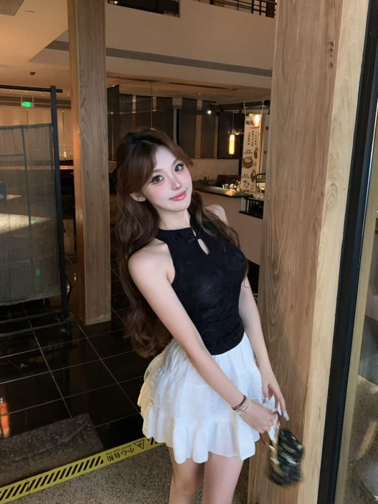 실사 정가 감소되지 않음 중식 행침 목 조끼 벨트 가슴 패드 몸매 가꾸기 외출용 디자인 센스 아름다움 뒤로 섹시함 핫걸 트렌디 상세 이미지 15