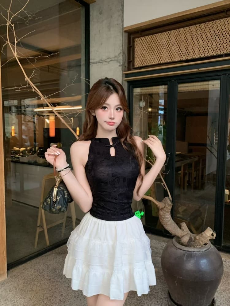 실사 정가 감소되지 않음 중식 행침 목 조끼 벨트 가슴 패드 몸매 가꾸기 외출용 디자인 센스 아름다움 뒤로 섹시함 핫걸 트렌디 상세 이미지 18