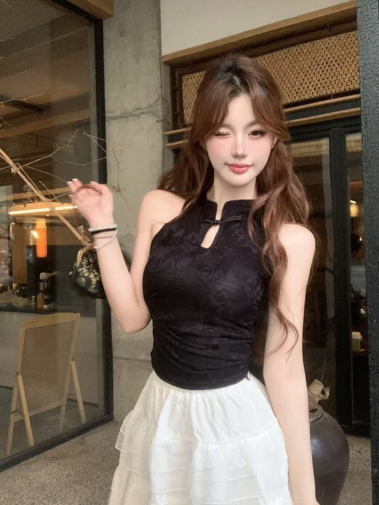 실사 정가 감소되지 않음 중식 행침 목 조끼 벨트 가슴 패드 몸매 가꾸기 외출용 디자인 센스 아름다움 뒤로 섹시함 핫걸 트렌디 상세 이미지 19
