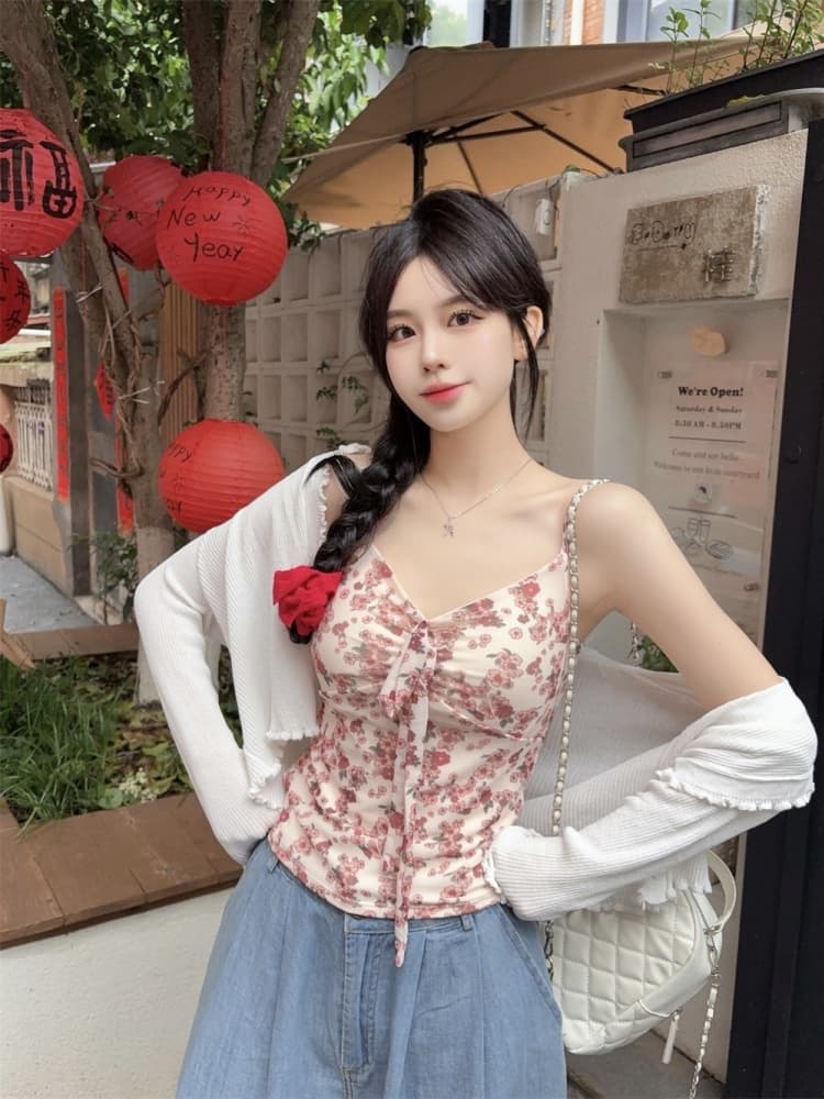 실사 정가 감소되지 않음 달콤한 핫걸 망사 캐미솔 아름다움 뒤로 브래지어 하나 벨트 가슴 패드 몸매 가꾸기 맨위 상세 이미지 23