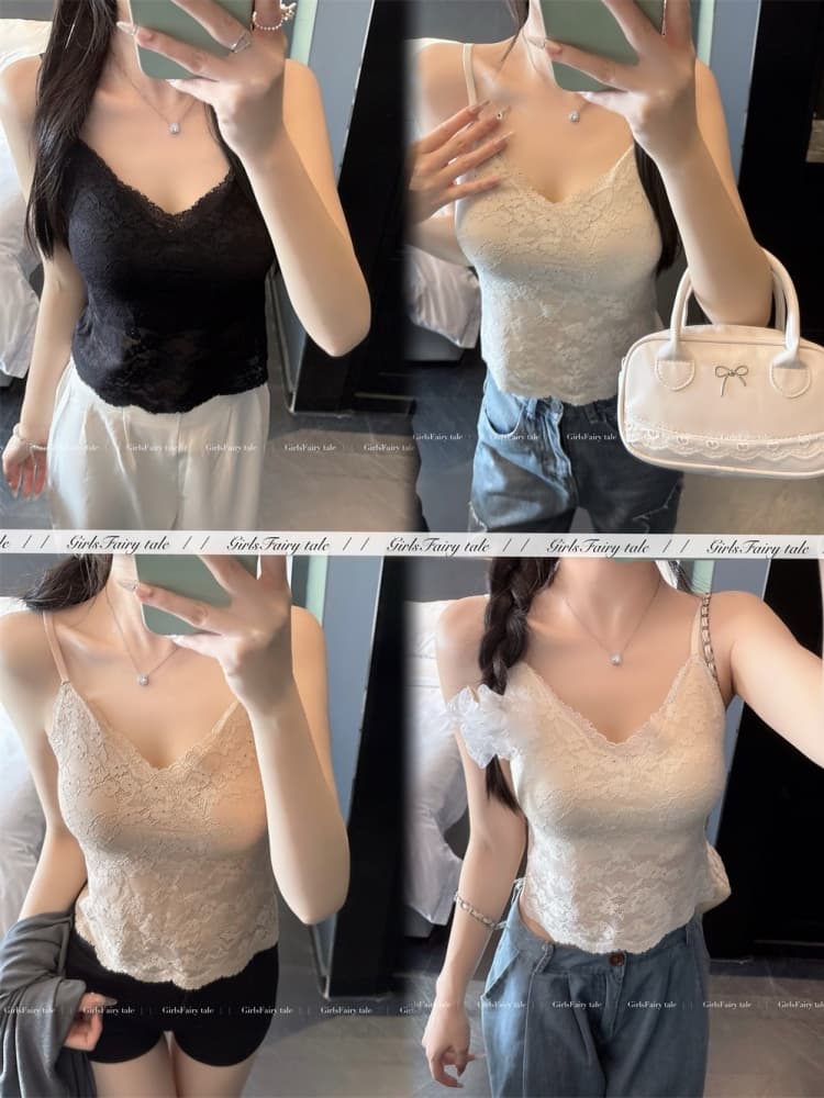 실사 정가 아니요 휴가 바람 아름다움 뒤로 섹시함 V넥 레이스 자카드 얇은 컵 통기성 프로 피부 아니요 심심한 슬립 상세 이미지 1