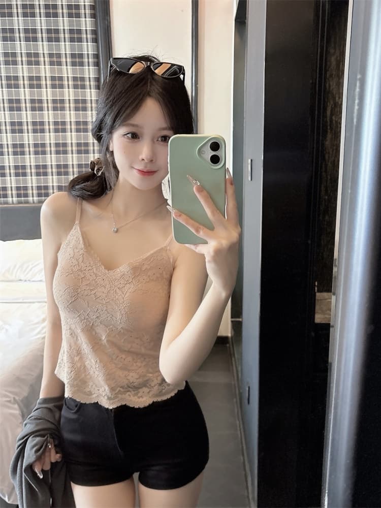 실사 정가 아니요 휴가 바람 아름다움 뒤로 섹시함 V넥 레이스 자카드 얇은 컵 통기성 프로 피부 아니요 심심한 슬립 상세 이미지 22