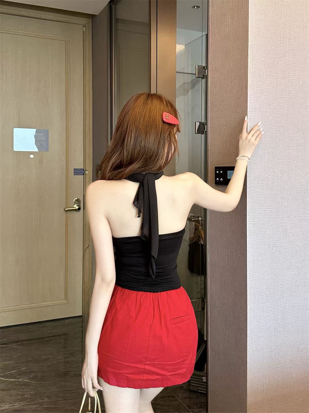 실사 정가 감소되지 않음 26 년 새로운 캐미솔 허리 수축 슬림해 보이는 쇼트 스타일 핫걸 행침 목 맨위 여성 민소매 상세 이미지 20
