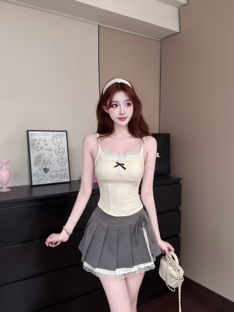 실사 정가 감소되지 않음 생선뼈 레이스 조각 캐미솔 섹시함 허리 슬림해 보이는 아름다움 뒤로 민소매 맨위 상세 이미지 19