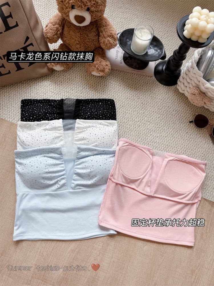 실사 정가 감소되지 않음 핫걸 망사 패치워크 V넥 핫픽스 튜브탑 조끼 여성 이슬 뼈의 몸매 가꾸기 쇼트 스타일 맨위 상세 이미지 18