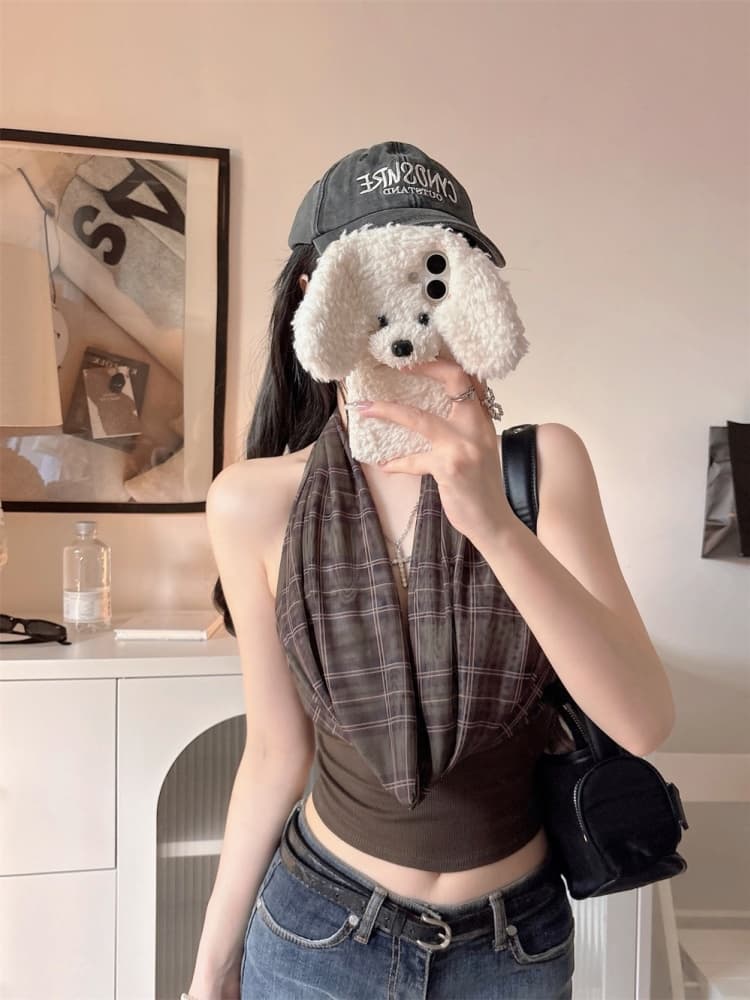 실사 정가 감소되지 않음 아메리칸 레트로 흔들다 칼라 패치워크 행침 목 캐미솔 핫걸 몸매 가꾸기 새로운 맨위 상세 이미지 13